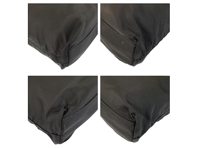 Bolsa tote de nylon com logo triangular Prada Preto - vista 4