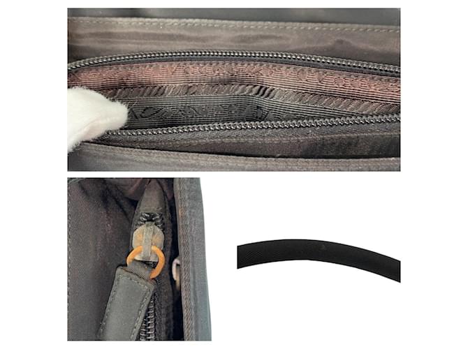 Bolsa tote de nylon com logo triangular Prada Preto - vista 5
