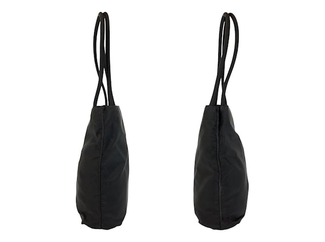 Bolsa tote de nylon com logo triangular Prada Preto - vista 7