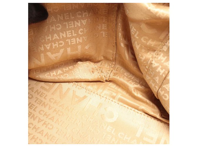 Borsa Boston in pelle beige Chanel Chocolate Bar Marrone - vista 10