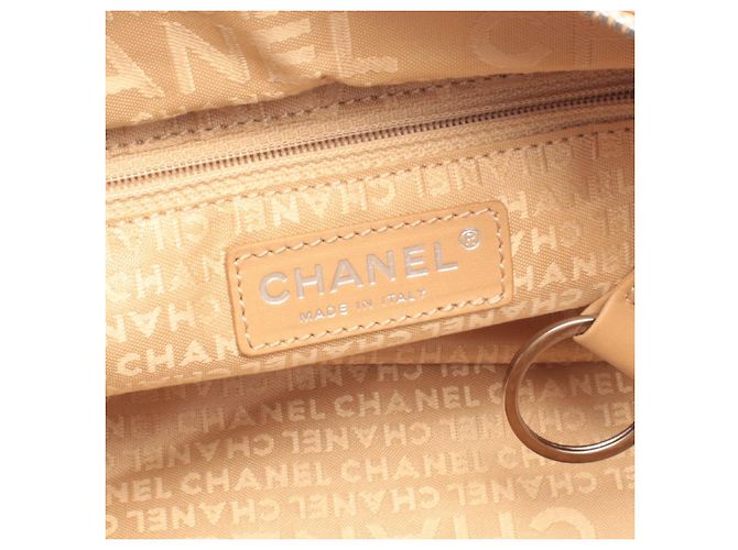 Borsa Boston in pelle beige Chanel Chocolate Bar Marrone - vista 2