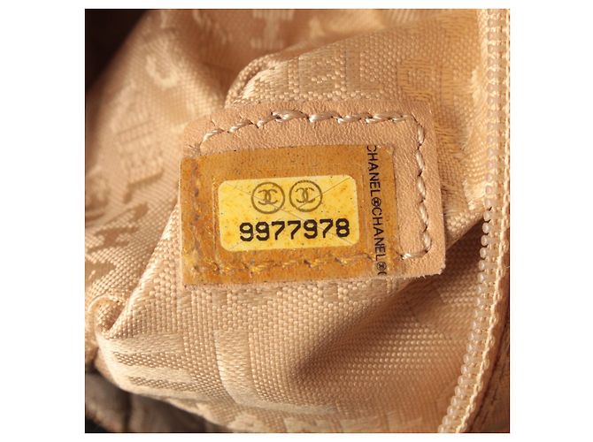 Borsa Boston in pelle beige Chanel Chocolate Bar Marrone - vista 8