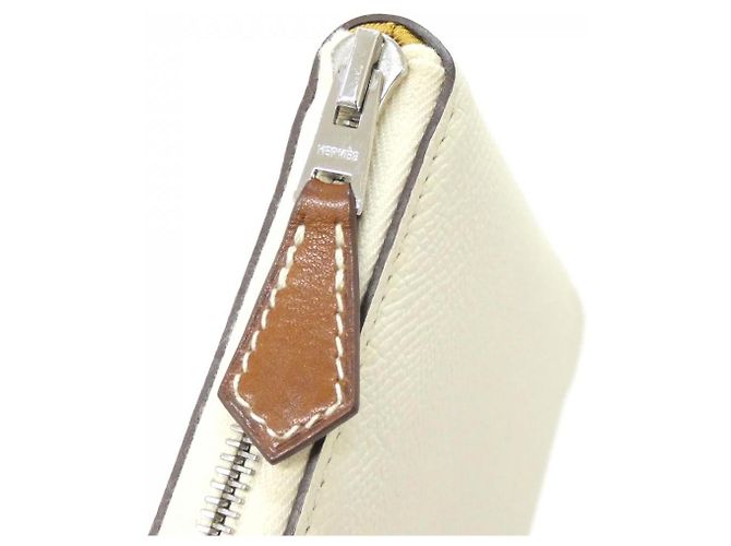 Silk In Cartera de seda Epsom Hermès BRIDES DE GALA FANTOME POIS Blanco - vista 3