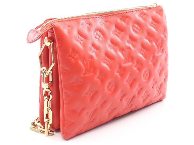 Louis Vuitton Monogram Prägung Leder Coussin PM Tasche Rot - Ansicht 7