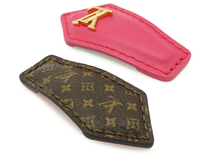Set di 2 mini fermagli per capelli Louis Vuitton Marrone Monogramma - vista 3