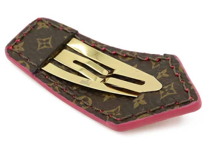 Set di 2 mini fermagli per capelli Louis Vuitton Marrone Monogramma - vista 5