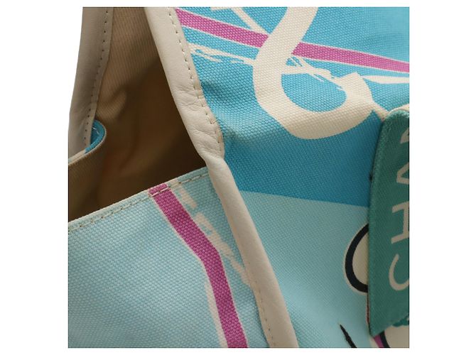 Chanel Paris Map Kreuzfahrt-Linie Tragetasche Blau Mehrfarben Orange - Ansicht 5
