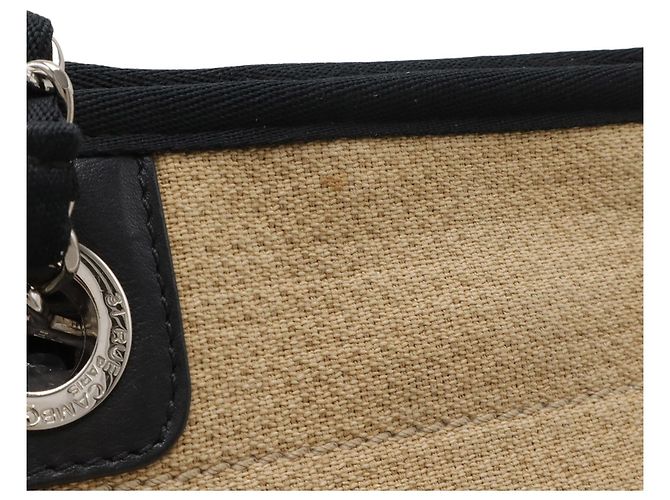 Borsa Tote MM della linea Deauville CHANEL Nero Beige - vista 5