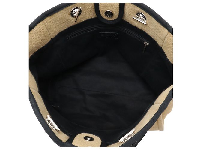Borsa Tote MM della linea Deauville CHANEL Nero Beige - vista 7