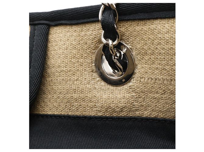 Borsa Tote MM della linea Deauville CHANEL Nero Beige - vista 8