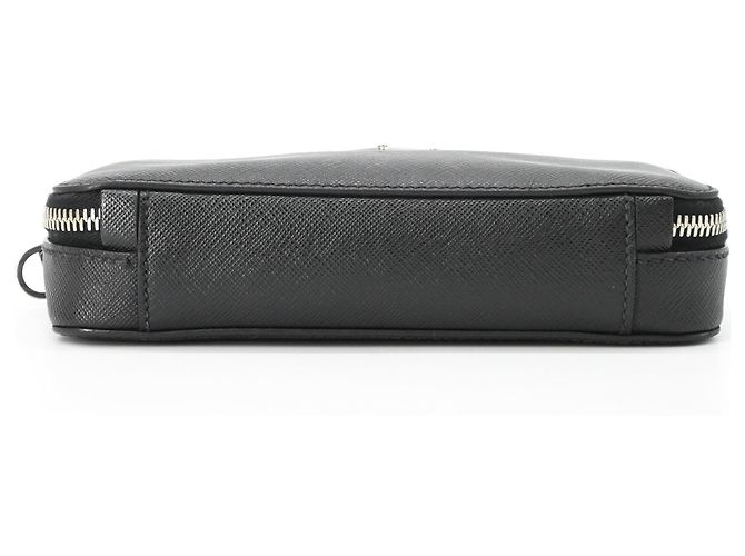 Borsa a spalla in pelle Saffiano nera Prada Nero - vista 6