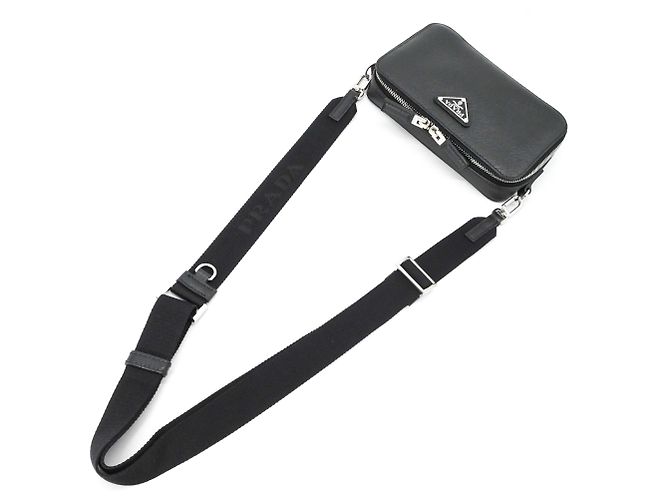 Borsa a spalla in pelle Saffiano nera Prada Nero - vista 7