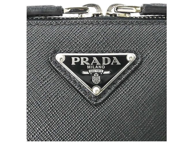 Borsa a spalla in pelle Saffiano nera Prada Nero - vista 8