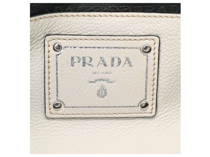 Tote Borsa a spalla in pelle Prada Bianco - vista 10