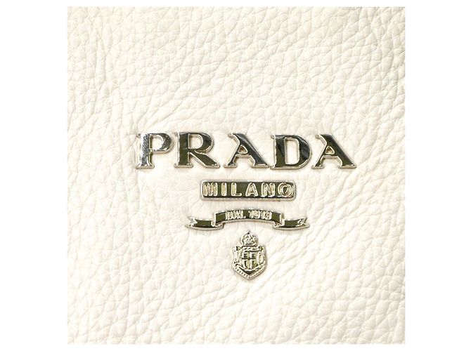 Tote Borsa a spalla in pelle Prada Bianco - vista 12