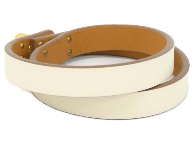 Bracciale Mini Kelly Double Tour T2 di Hermès Bianco D'oro - vista 2
