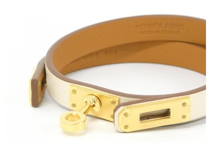 Bracciale Mini Kelly Double Tour T2 di Hermès Bianco D'oro - vista 3