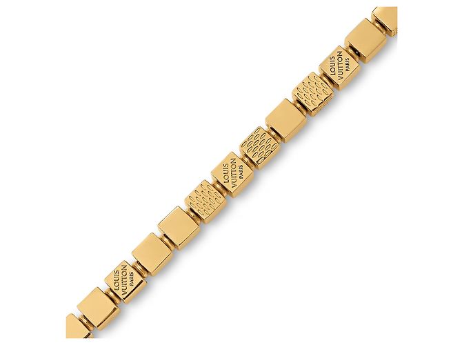 Bracciale Louis Vuitton Cube in metallo dorato D'oro - vista 2