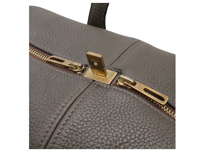 Hermès Victoria 43 Boston Tasche Olivgrün - Ansicht 5