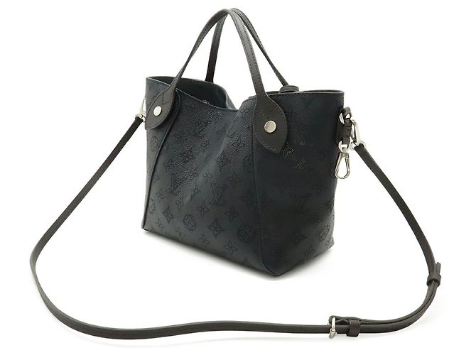 Borsa Louis Vuitton Monogram Mahina PM Nero - vista 3