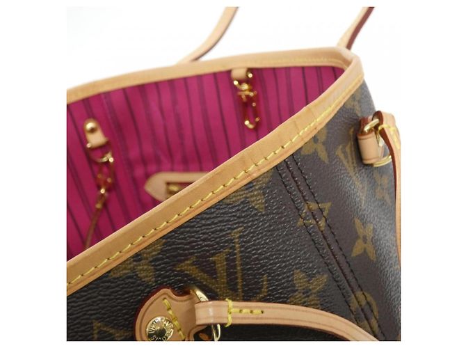 Bolso Louis Vuitton Monogram Neverfull PM Castaño Rosa - vista 4