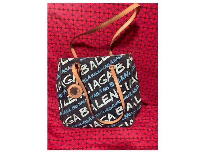 Borsa Balenciaga in denim blu - vista 6