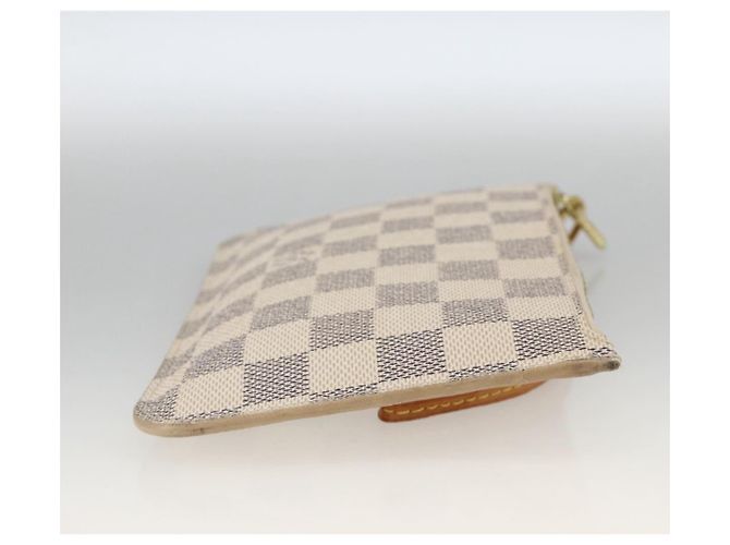 Louis Vuitton Neverfull Pochette Damier Ebene Small Bianco - vista 3