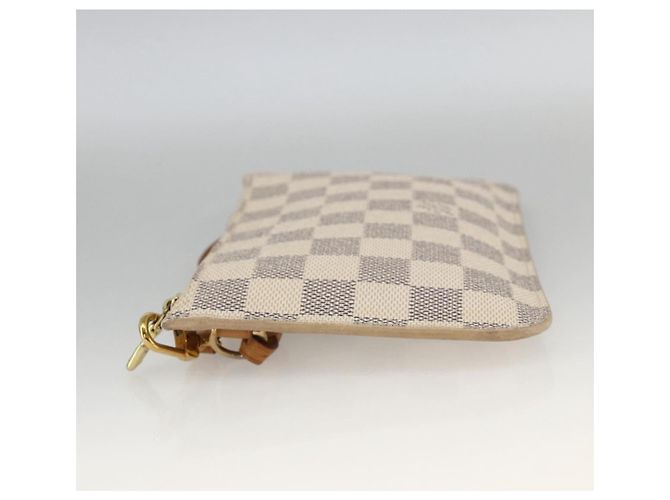 Louis Vuitton Neverfull Pochette Damier Ebene Small Bianco - vista 4