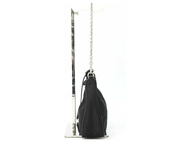 Borsa a Spalla in Nylon e Pelle Tessuto di Prada Nero - vista 5