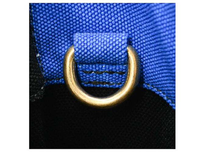 Prada Canapa Handtasche Schwarz Blau Weiß Canvas - Ansicht 9