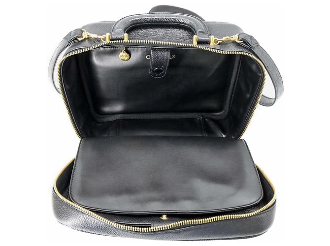 Borsa Vanity in Pelle Caviar Chanel Coco Mark Nero - vista 7