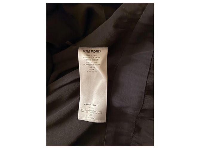 Tom Ford Kleid Schwarz mit Lederdetails 38IT - Ansicht 10