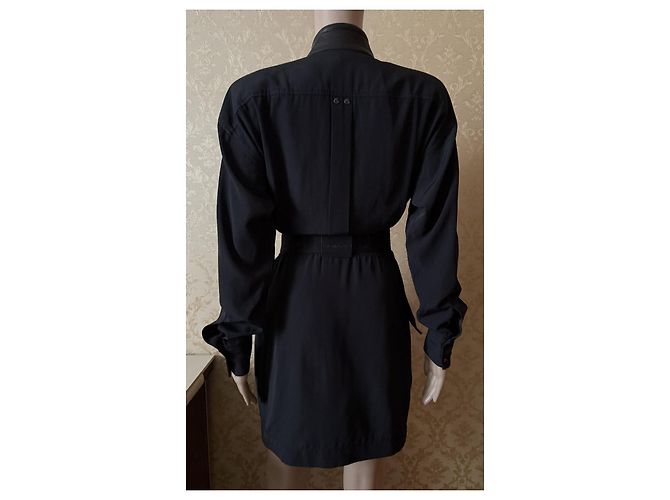 Tom Ford Kleid Schwarz mit Lederdetails 38IT - Ansicht 14