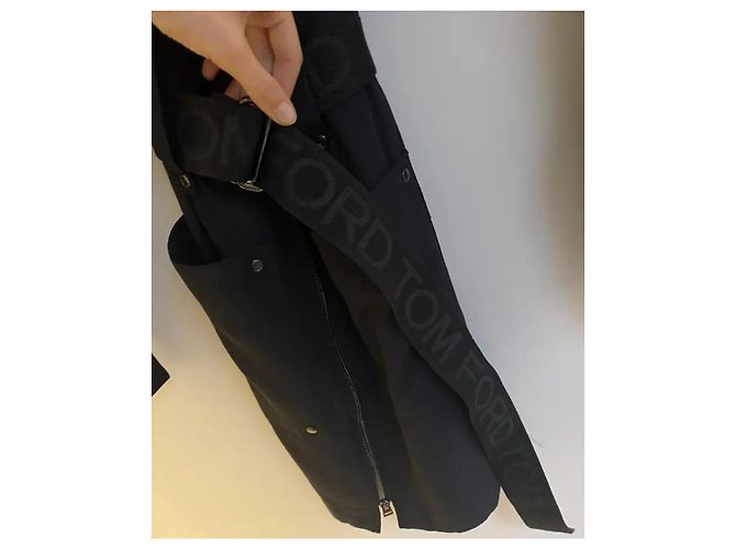 Tom Ford Kleid Schwarz mit Lederdetails 38IT - Ansicht 6