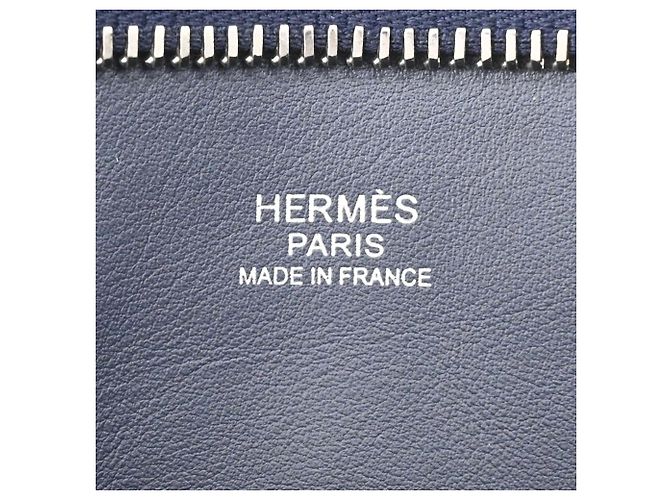 Borsa a tracolla in pelle Evercalf blu navy di Hermès - vista 10