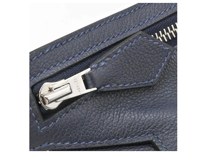 Borsa a tracolla in pelle Evercalf blu navy di Hermès - vista 11