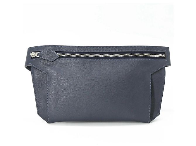 Borsa a tracolla in pelle Evercalf blu navy di Hermès - vista 2