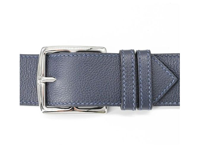 Borsa a tracolla in pelle Evercalf blu navy di Hermès - vista 7