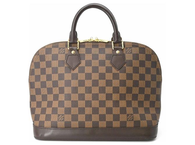 Borsa Louis Vuitton Alma Damier Ebene Marrone - vista 2