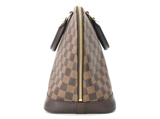 Borsa Louis Vuitton Alma Damier Ebene Marrone - vista 3