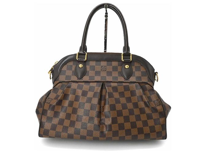 Borsa a Spalla Louis Vuitton Trevi PM Ebano Damier Marrone - vista 3