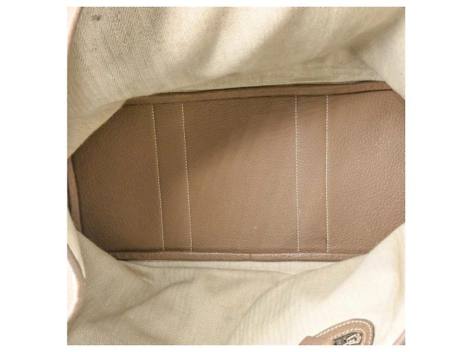 Hermès Bolsa tote HERMES Garden PM em Negonda cinza Etoupe Taupe - vista 10