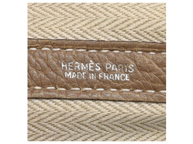 Hermès Bolsa tote HERMES Garden PM em Negonda cinza Etoupe Taupe - vista 12