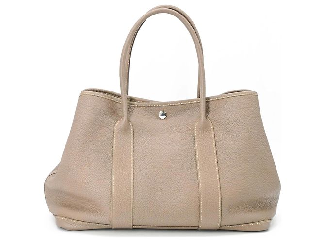 Hermès Bolsa tote HERMES Garden PM em Negonda cinza Etoupe Taupe - vista 2