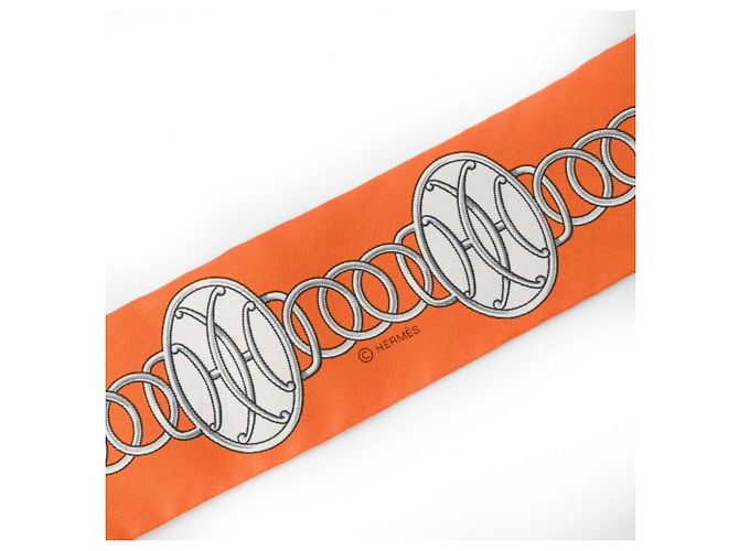 Hermès Twilly Lift Profil Schal Orange - Ansicht 5