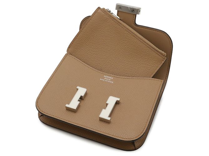 Portafoglio bi-fold Constance di Hermès Marrone Beige - vista 5