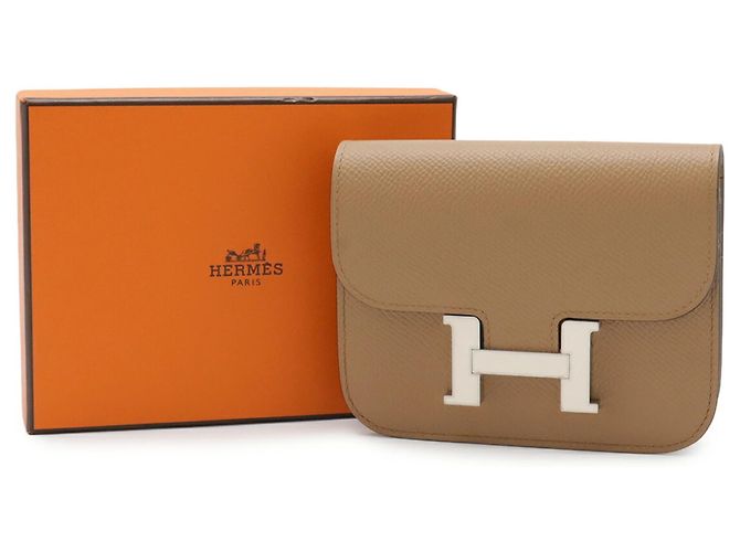 Portafoglio bi-fold Constance di Hermès Marrone Beige - vista 7