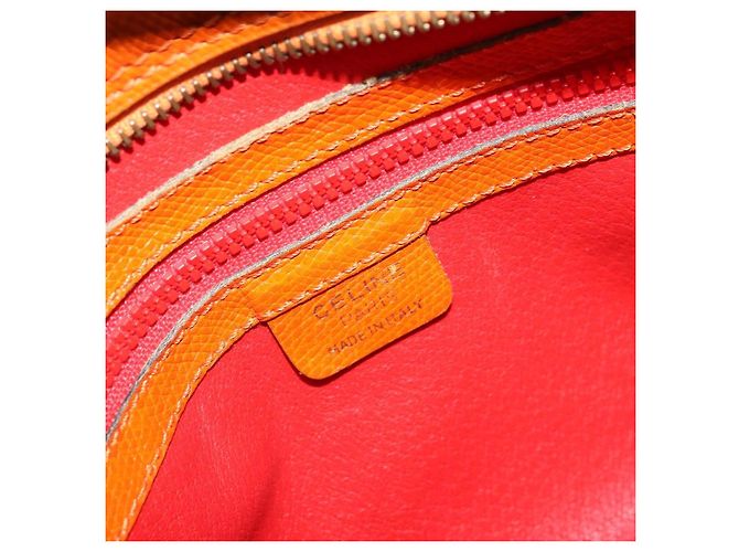 Céline Borsa a Spalla in Pelle Arancione Oro Auth SW2232A D'oro - vista 16