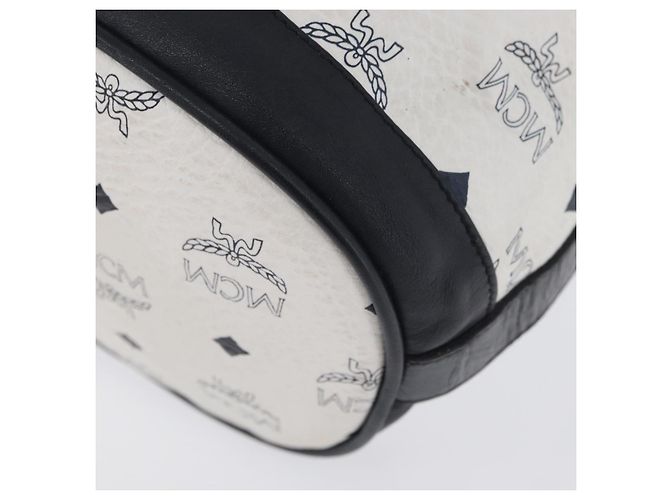 Borsa a Spalla MCM Vicetos Logogram in Pelle PVC Bianco e Oro Auth 173499 D'oro - vista 11