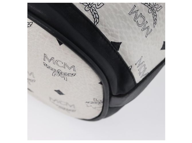Borsa a Spalla MCM Vicetos Logogram in Pelle PVC Bianco e Oro Auth 173499 D'oro - vista 13